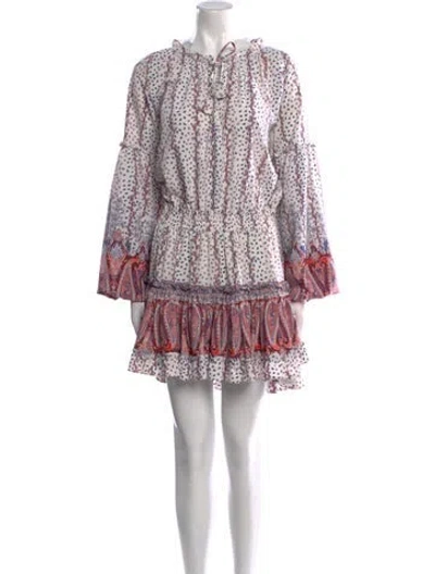 Pre-owned Misa Paisley Print Mini Dress In Neutral