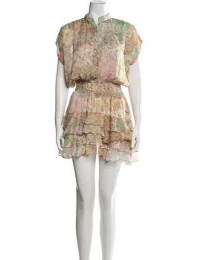 Pre-owned Misa Paisley Print Mini Dress In Neutrals