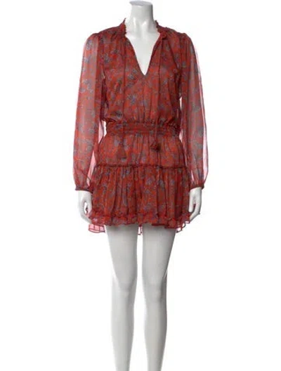 Pre-owned Misa Paisley Print Mini Dress In Orange