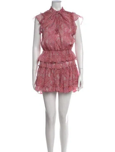 Pre-owned Misa Paisley Print Mini Dress In Pink