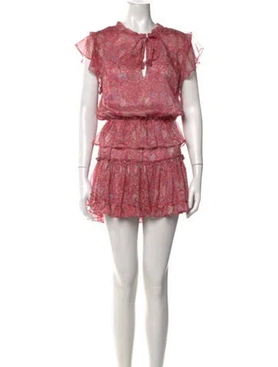 Pre-owned Misa Paisley Print Mini Dress In Pink