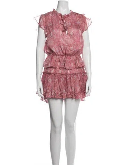 Pre-owned Misa Paisley Print Mini Dress In Pink