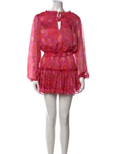 Pre-owned Misa Paisley Print Mini Dress In Pink