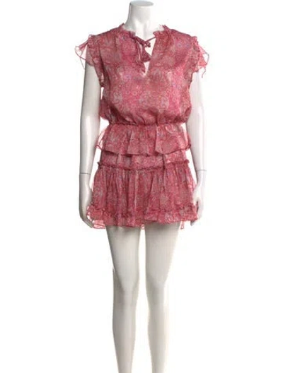 Pre-owned Misa Paisley Print Mini Dress In Pink