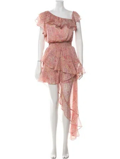 Pre-owned Misa Paisley Print Mini Dress In Pink
