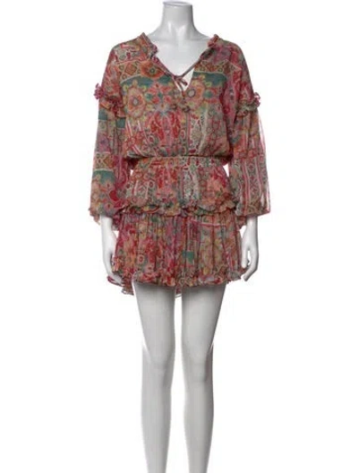 Pre-owned Misa Paisley Print Mini Dress In Pink