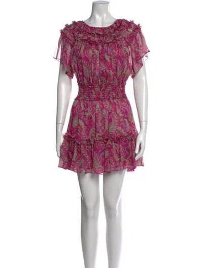 Pre-owned Misa Paisley Print Mini Dress In Pink