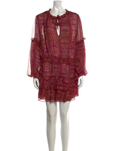 Pre-owned Misa Paisley Print Mini Dress In Pink