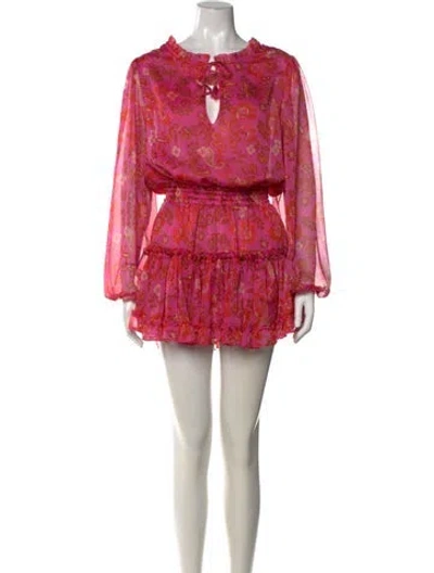 Pre-owned Misa Paisley Print Mini Dress In Pink