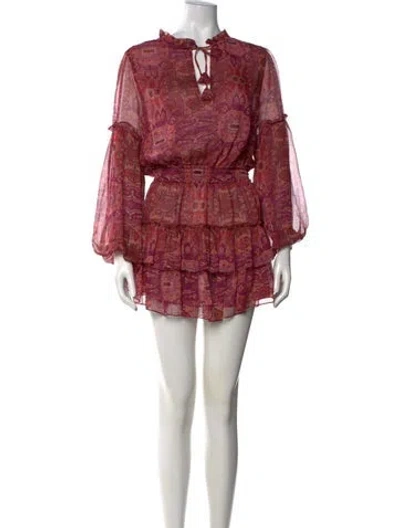 Pre-owned Misa Paisley Print Mini Dress In Purple