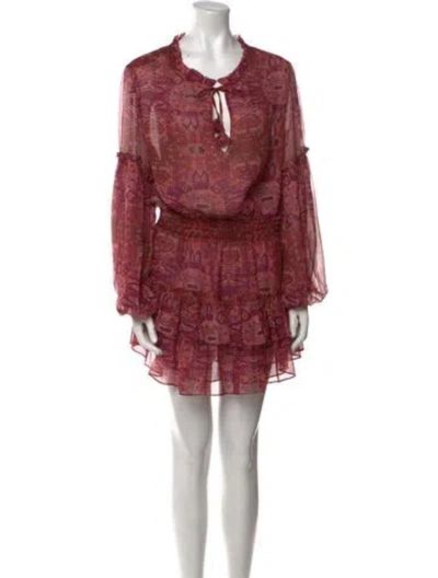 Pre-owned Misa Paisley Print Mini Dress In Red