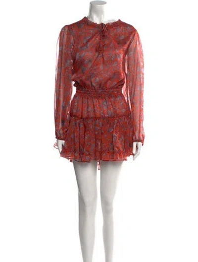 Pre-owned Misa Paisley Print Mini Dress In Red