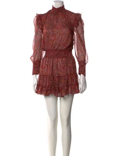 Pre-owned Misa Paisley Print Mini Dress In Red