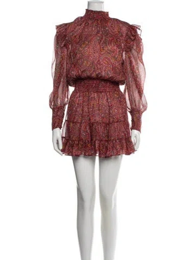 Pre-owned Misa Paisley Print Mini Dress In Red