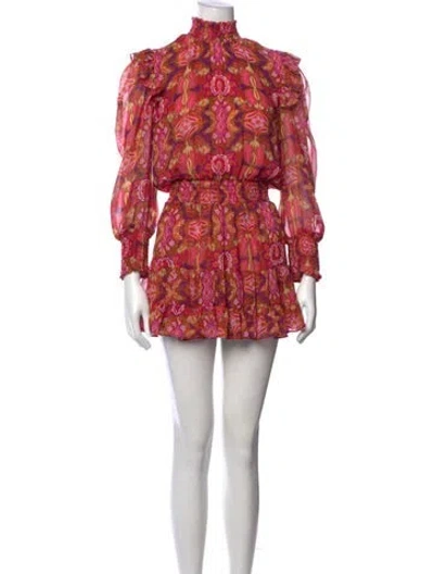 Pre-owned Misa Paisley Print Mini Dress In Red