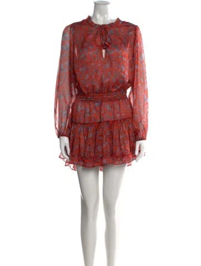 Pre-owned Misa Paisley Print Mini Dress In Red