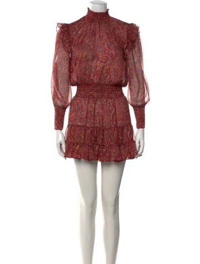 Pre-owned Misa Paisley Print Mini Dress In Red