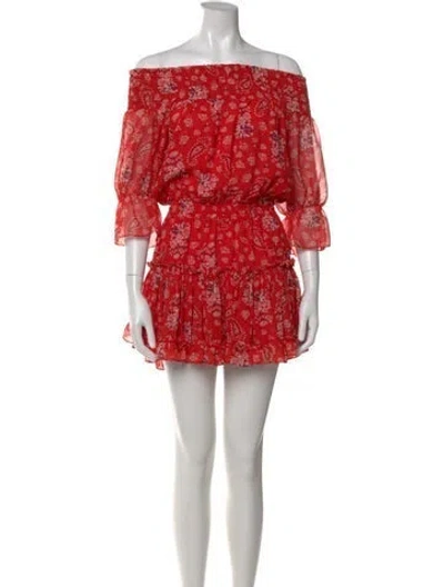 Pre-owned Misa Paisley Print Mini Dress In Red