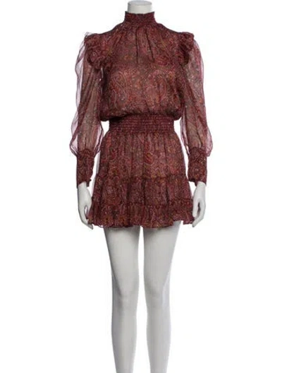 Pre-owned Misa Paisley Print Mini Dress In Red