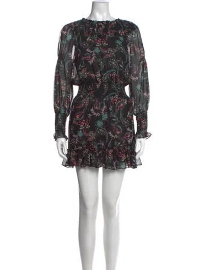 Pre-owned Misa Paisley Print Mini Dress W/ Tags In Black