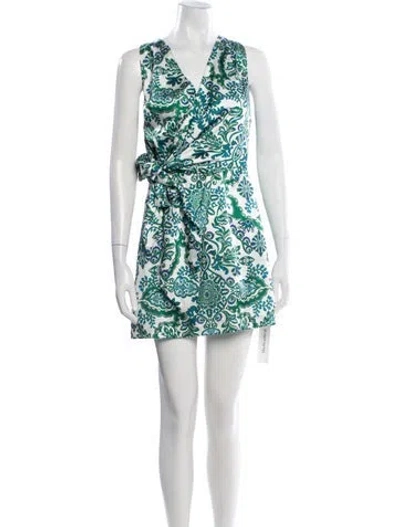 Pre-owned Misa Paisley Print Mini Dress W/ Tags In Green