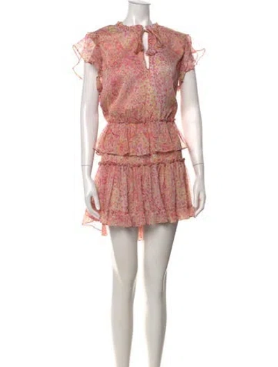 Pre-owned Misa Paisley Print Mini Dress W/ Tags In Neutrals