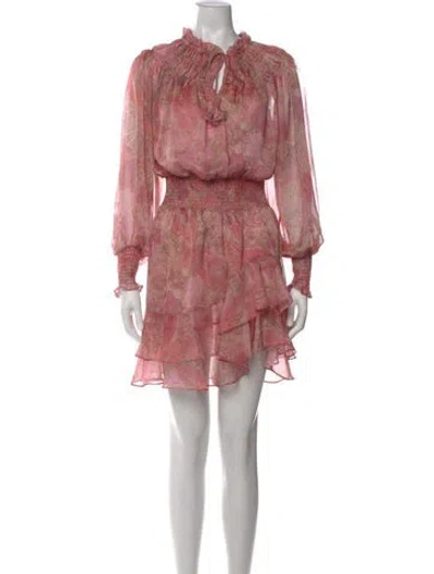Pre-owned Misa Paisley Print Mini Dress W/ Tags In Pink