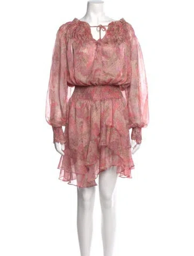 Pre-owned Misa Paisley Print Mini Dress W/ Tags In Pink