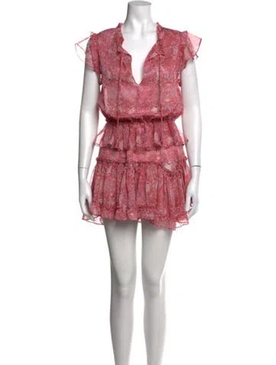 Pre-owned Misa Paisley Print Mini Dress W/ Tags In Pink