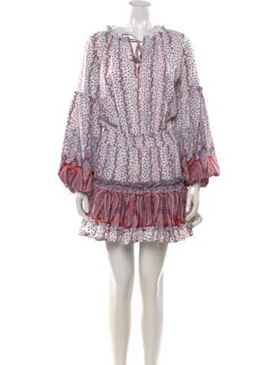 Pre-owned Misa Paisley Print Mini Dress In White