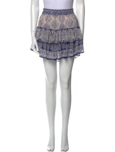 Pre-owned Misa Paisley Print Mini Skirt In Blue