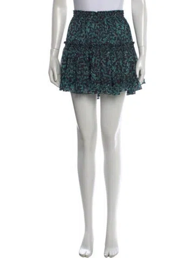 Pre-owned Misa Paisley Print Mini Skirt In Blue