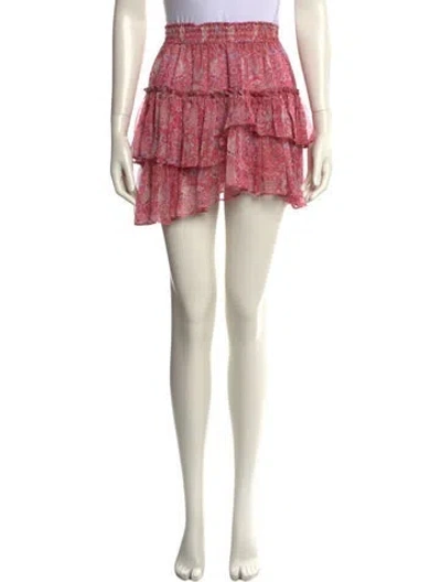 Pre-owned Misa Paisley Print Mini Skirt In Pink