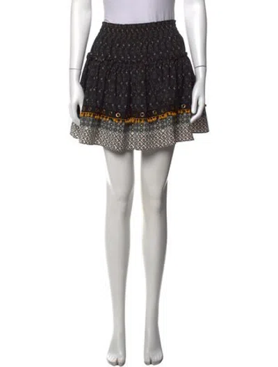 Pre-owned Misa Paisley Print Mini Skirt W/ Tags In Black
