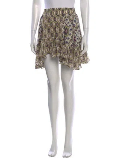 Pre-owned Misa Paisley Print Mini Skirt W/ Tags In Blue