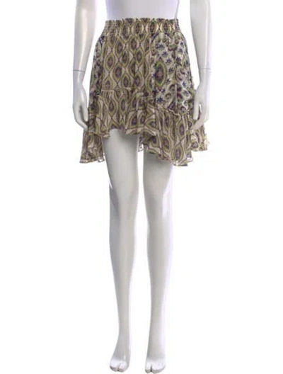 Pre-owned Misa Paisley Print Mini Skirt W/ Tags In Blue