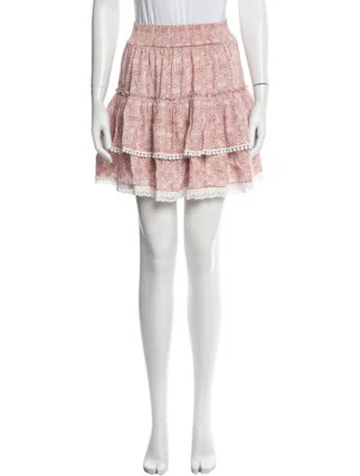 Pre-owned Misa Paisley Print Mini Skirt W/ Tags In Neutrals