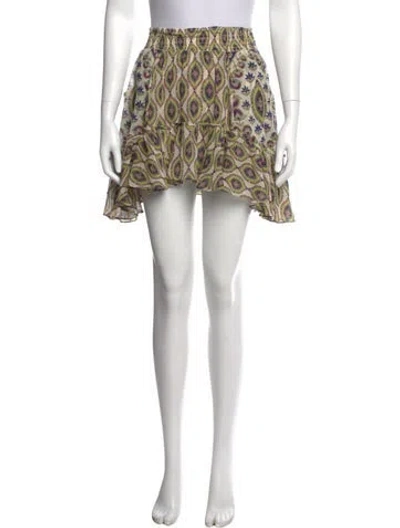 Pre-owned Misa Paisley Print Top In Green