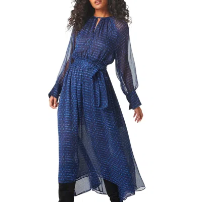 Misa Paloma Dress In Midnight Shibori In Blue
