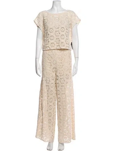 Pre-owned Misa Pant Set In Neutral