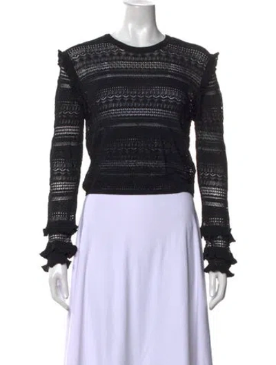 Pre-owned Misa Patterned Crew Neck Sweater In Black