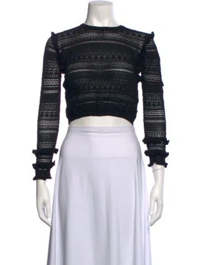 Pre-owned Misa Patterned Crew Neck Sweater In Black