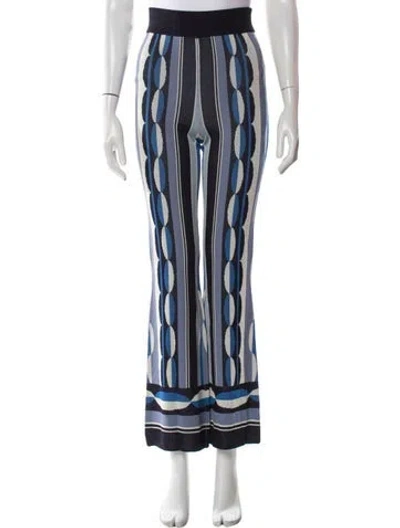 Pre-owned Misa Patterned Flared Pants W/ Tags In Blue