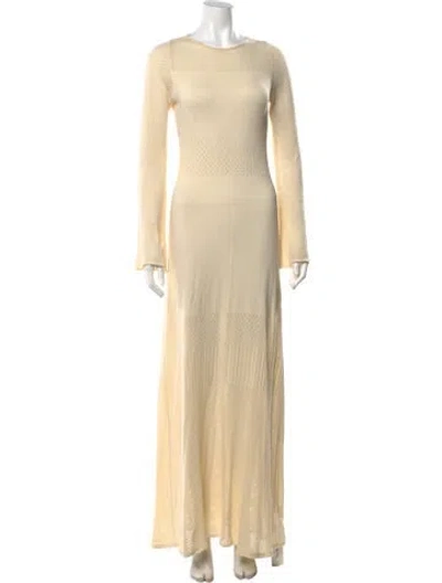 Pre-owned Misa Patterned Long Dress In Neutrals