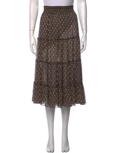 Pre-owned Misa Patterned Long Skirt In Black