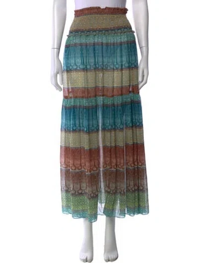 Pre-owned Misa Patterned Long Skirt In Multicolor