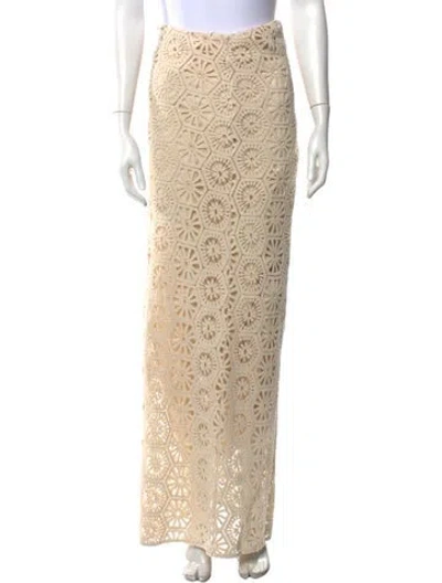Pre-owned Misa Patterned Long Skirt In Neutral