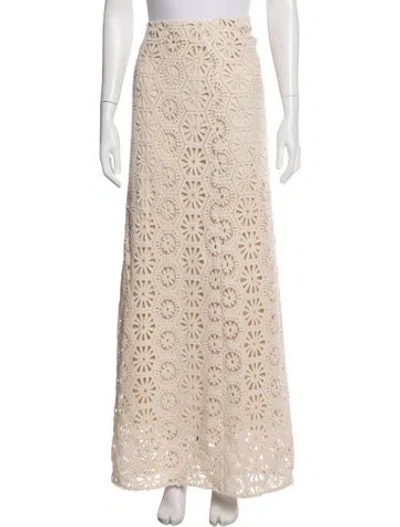 Pre-owned Misa Patterned Long Skirt W/ Tags In Neutrals