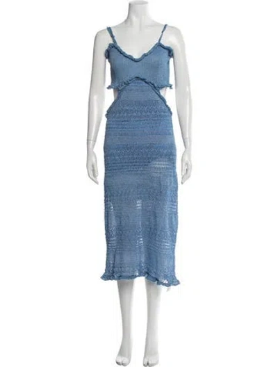 Pre-owned Misa Patterned Midi Length Dress