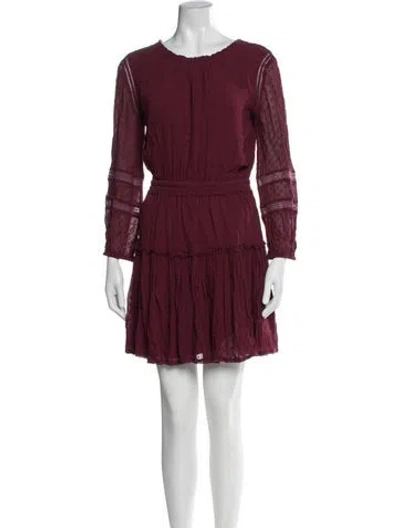 Pre-owned Misa Patterned Mini Dress In Burgundy